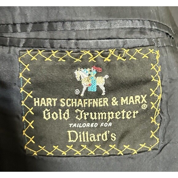 Hart Schaffner Mark Gold Trumpeter Men's Black  w/Gold 100% Wool Jacket Size 42L - Picture 3 of 7